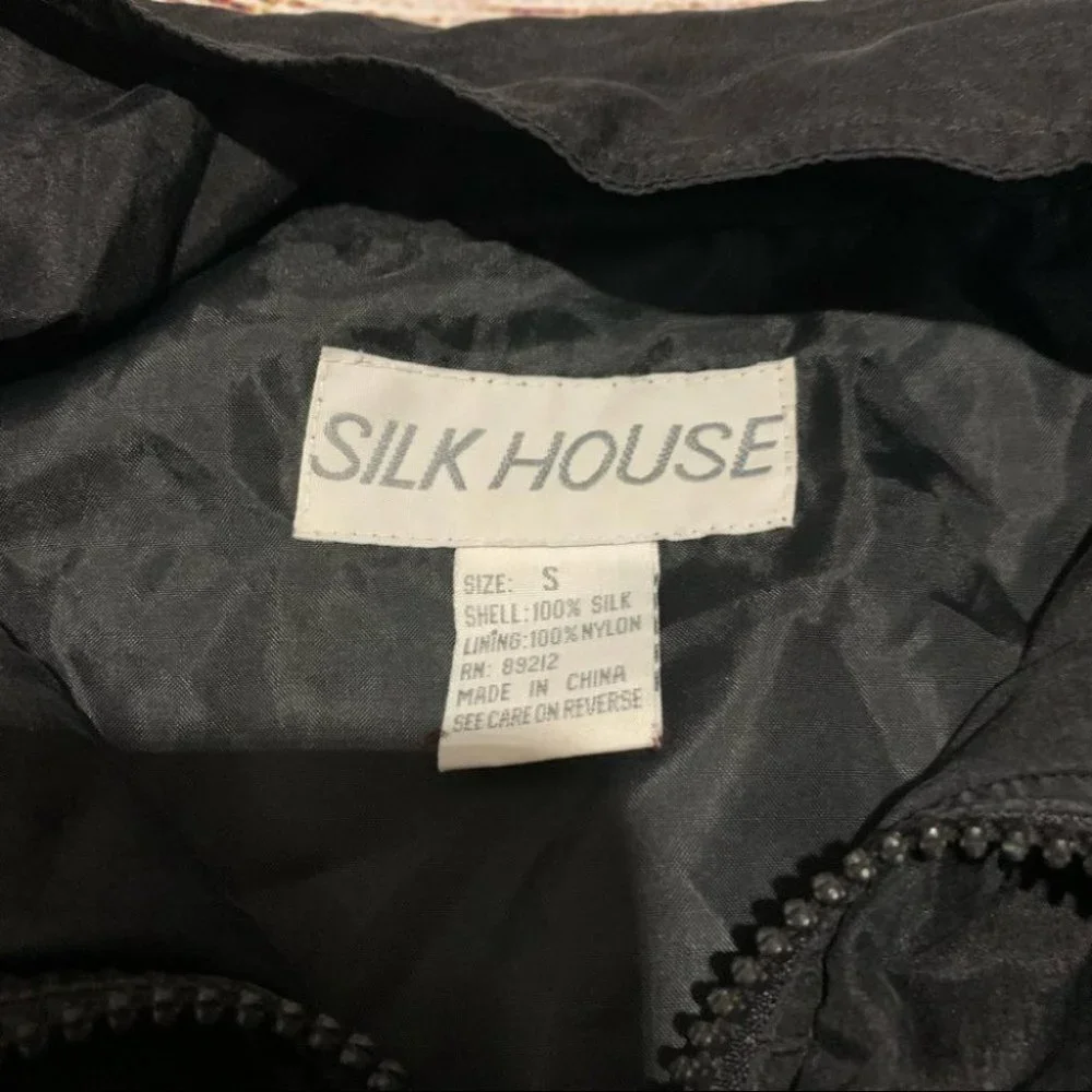 Vintage Silk House Black Fringe Jacket